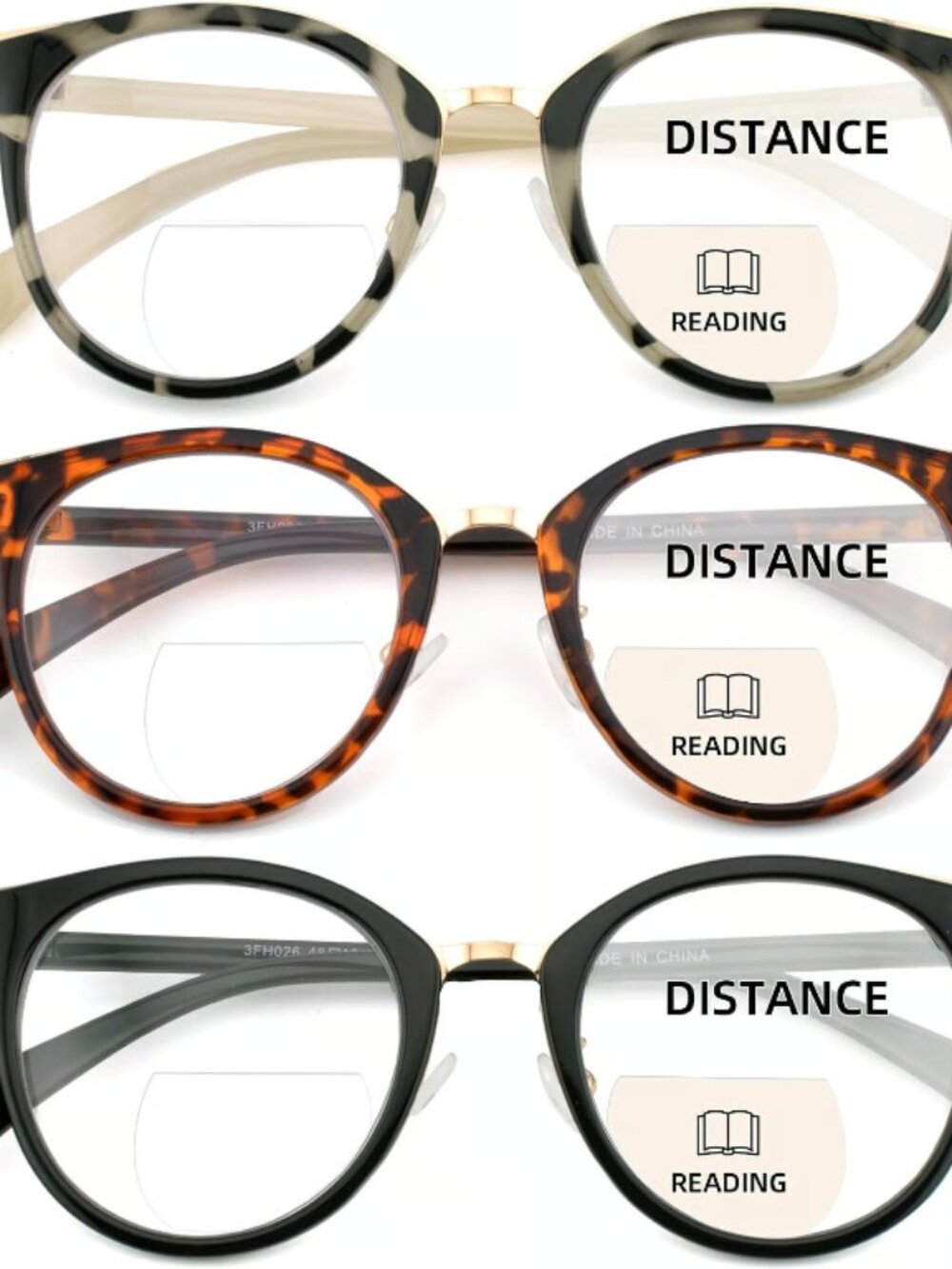 3 Pack Bifocal Reading Glasses for Women Men Multifocal Read 2.5